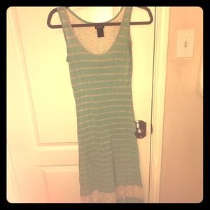 Turquoise And lace panel sundress
